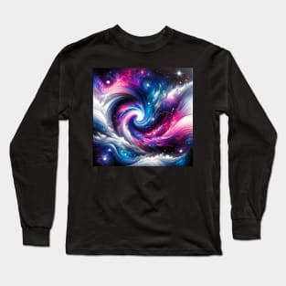 Cosmic Wonder: Galaxy in Abstract Hues Long Sleeve T-Shirt